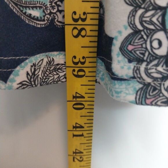 Women's Paisley Mini Sundress Sz M Drop Waist Stretch Artsy Beachy Boho Bohemian - Picture 5 of 8